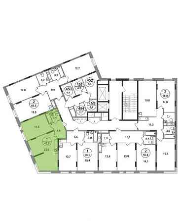 1-комн. квартира, 45 м2, 9/17 эт. Москва