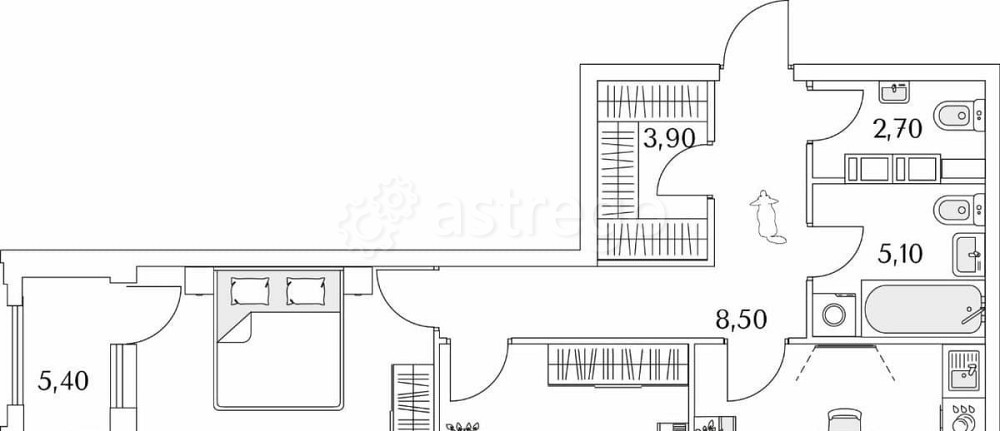 2-комн. квартира, 69.2 м2, 10/13 эт. Санкт-Петербург - изображение 1