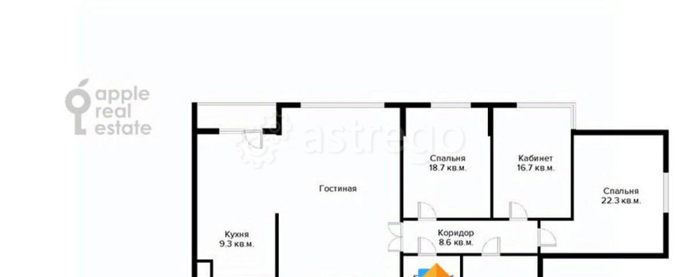 4-комн. квартира, 162 м2, 3/10 эт. Москва - изображение 4