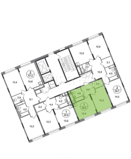1-комн. квартира, 36 м2, 3/17 эт. Москва - изображение 4