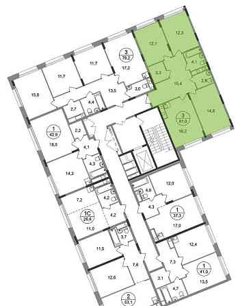 3-комн. квартира, 81 м2, 5/17 эт. Москва