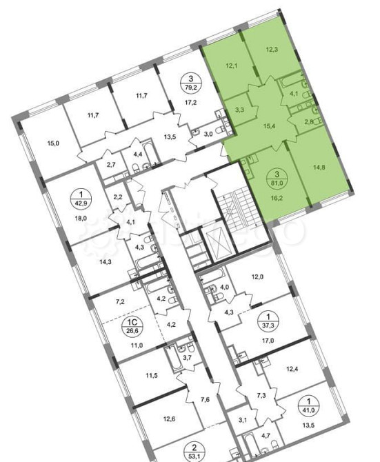 3-комн. квартира, 81 м2, 5/17 эт. Москва - изображение 4