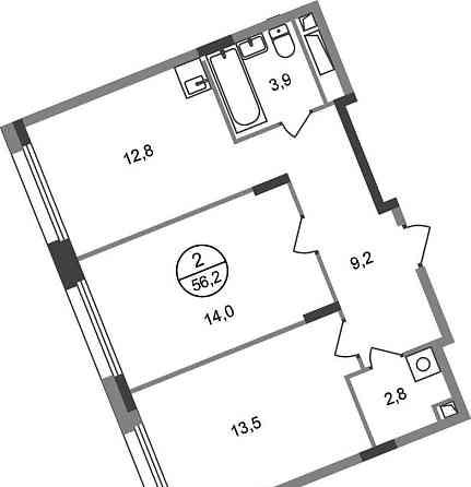 2-комн. квартира, 56 м2, 5/17 эт. Москва