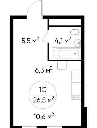 Студия, 26 м2, 15/17 эт. Москва