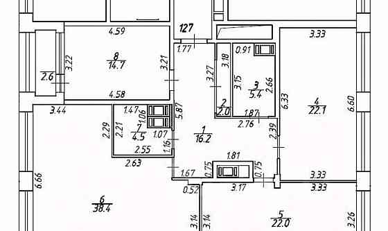 4-комн. квартира, 164.44 м2, 15/21 эт. Санкт-Петербург