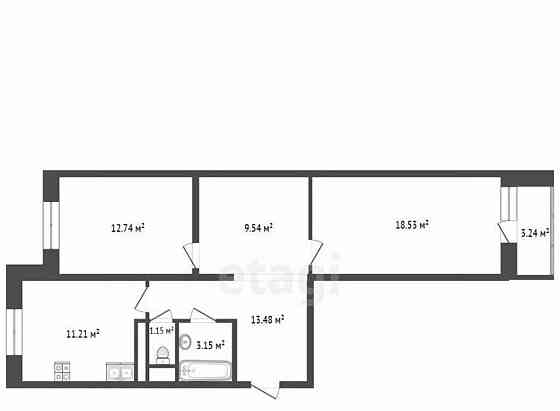 3-комн. квартира, 69.8 м2, 8/16 эт. Лобня