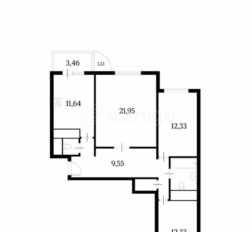 3-комн. квартира, 80 м2, 12/17 эт. Москва - изображение 1
