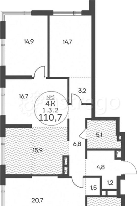 4-комн. квартира, 110.7 м2, 3/14 эт. Москва - изображение 1