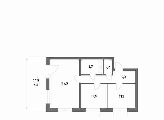 2-комн. квартира, 66.8 м2, 1/6 эт. Санкт-Петербург