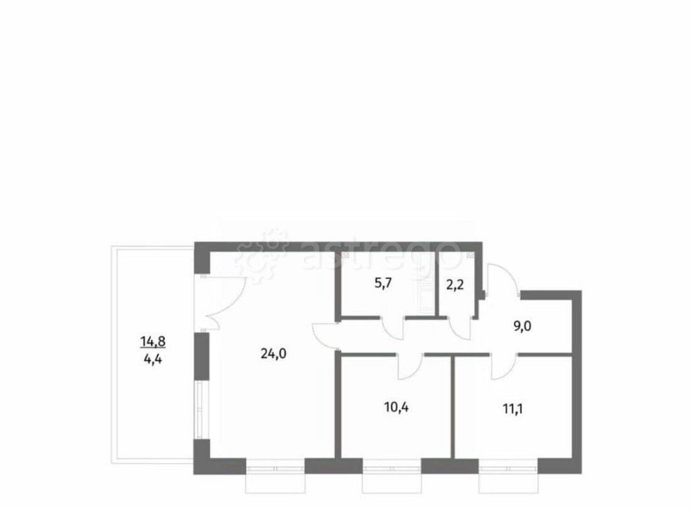 2-комн. квартира, 66.8 м2, 1/6 эт. Санкт-Петербург - изображение 1