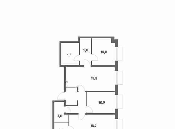 3-комн. квартира, 88.5 м2, 2/8 эт. Санкт-Петербург