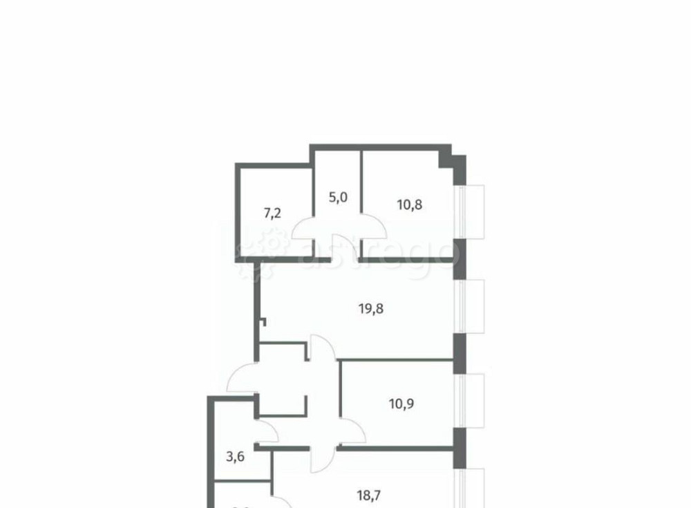 3-комн. квартира, 88.5 м2, 2/8 эт. Санкт-Петербург - изображение 1