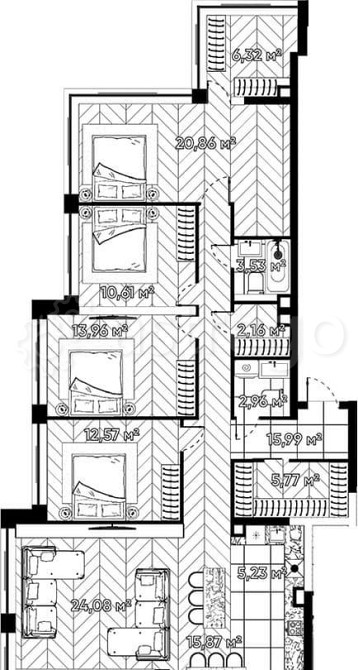 5-комн. квартира, 139.91 м2, 25/25 эт. Москва - изображение 7