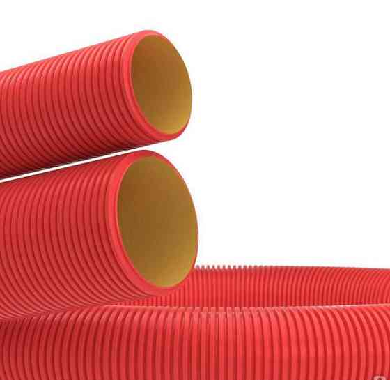DKC Труба гофрированная двустенная ПНД d75мм с протяжкой с муфтой SN10 450Н красн. (уп.50м) DKC 1219 Краснодар