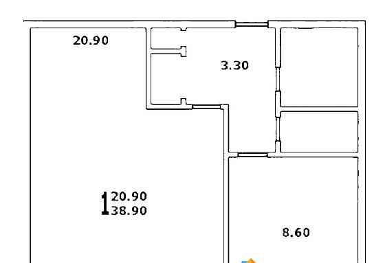 1-комн. квартира, 39 м2, 2/12 эт. Москва
