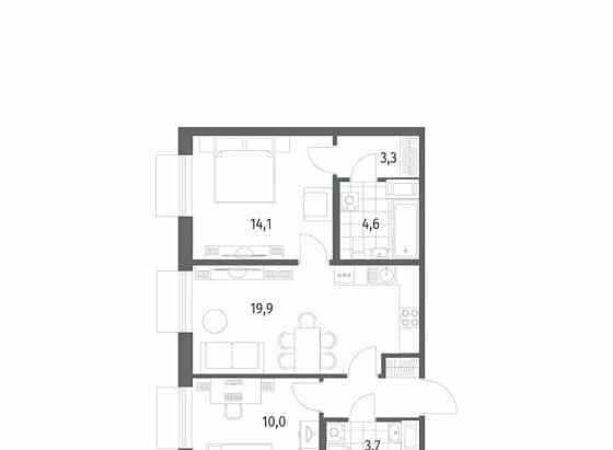 2-комн. квартира, 59.3 м2, 3/12 эт. Санкт-Петербург