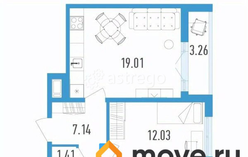 2-комн. квартира, 57.93 м2, 6/12 эт. Санкт-Петербург - изображение 1