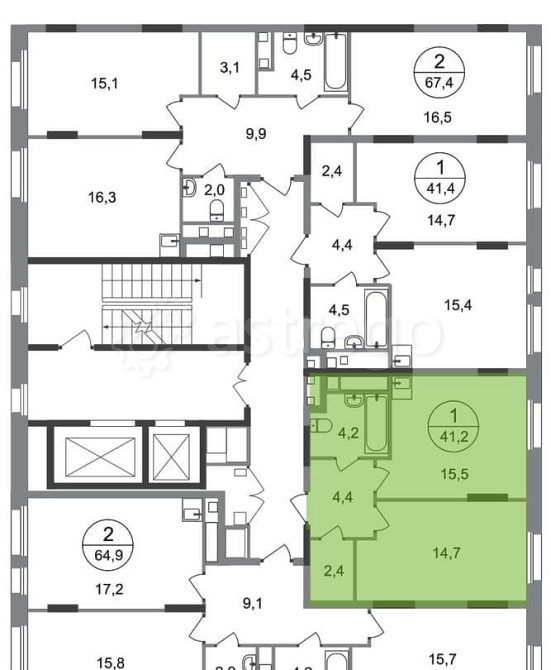 1-комн. квартира, 41 м2, 10/17 эт. Москва - изображение 4