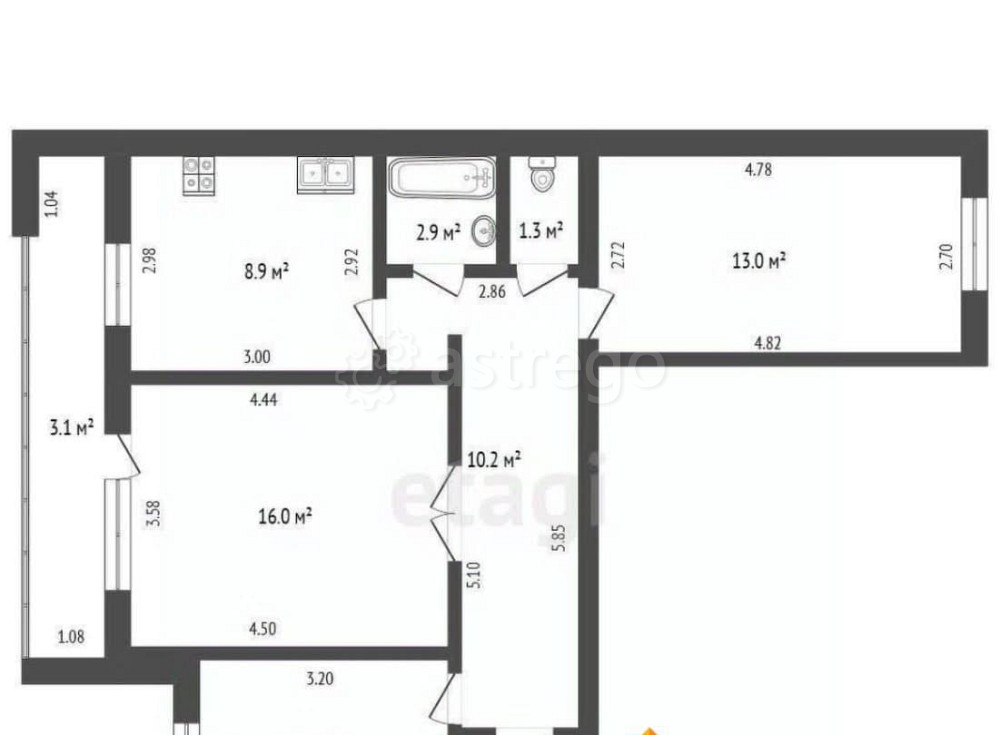 3-комн. квартира, 60.4 м2, 5/9 эт. Стерлитамак - изображение 7