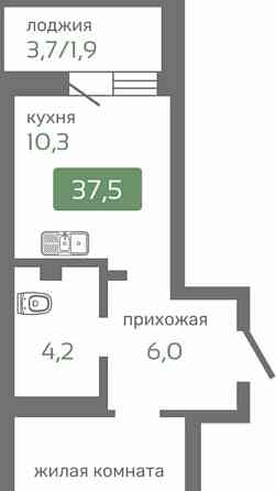 1-комн. квартира, 37.5 м2, 2/19 эт. Красноярск