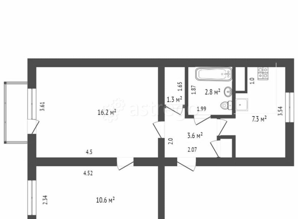 2-комн. квартира, 44.5 м2, 4/5 эт. Северодвинск - изображение 7