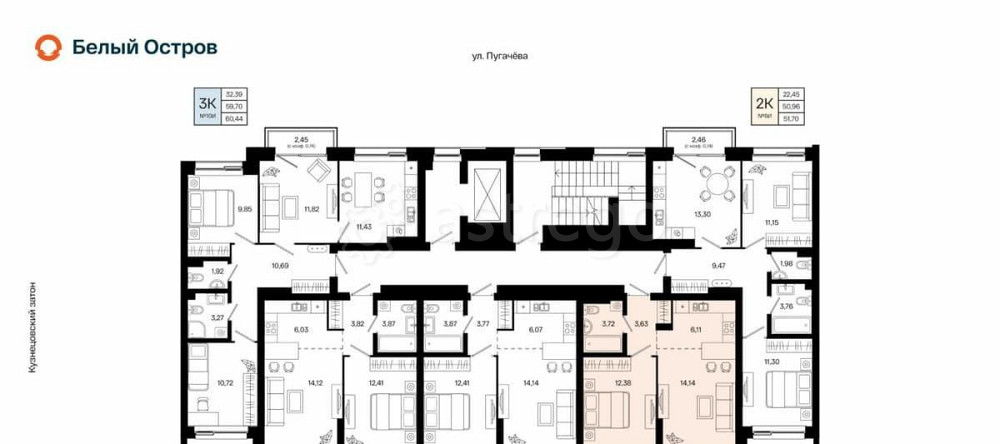 2-комн. квартира, 39.98 м2, 3/31 эт. Уфа - изображение 2
