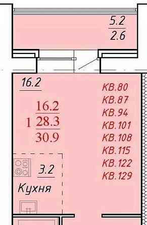 1-комн. квартира, 31.9 м2, 3/4 эт. Новоалтайск