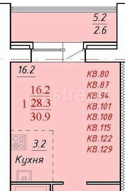 1-комн. квартира, 31.9 м2, 3/4 эт. Новоалтайск - изображение 1