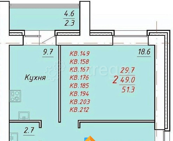 2-комн. квартира, 51.3 м2, 8/9 эт. Новоалтайск - изображение 1