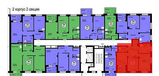 3-комн. квартира, 64.3 м2, 17/19 эт. Красноярск