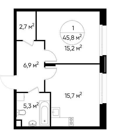 1-комн. квартира, 45 м2, 1/17 эт. Москва