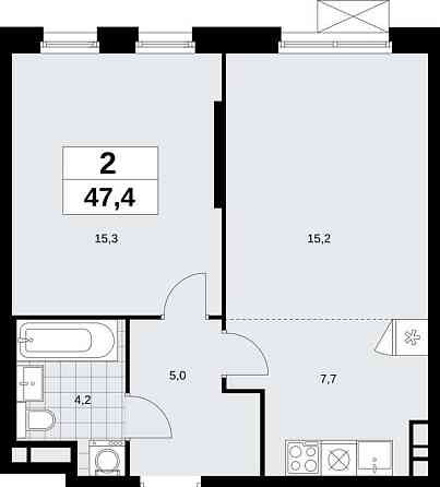 Студия, 47.4 м2, 11/12 эт. Москва