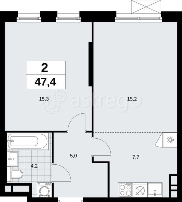 Студия, 47.4 м2, 11/12 эт. Москва - изображение 1