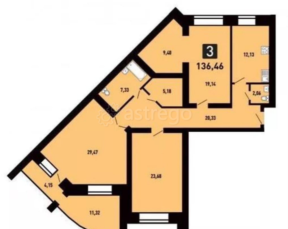 3-комн. квартира, 139.2 м2, 5/12 эт. Красноярск - изображение 1