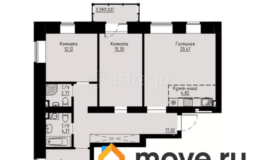 4-комн. квартира, 93.5 м2, 3/8 эт. Красноярск - изображение 1