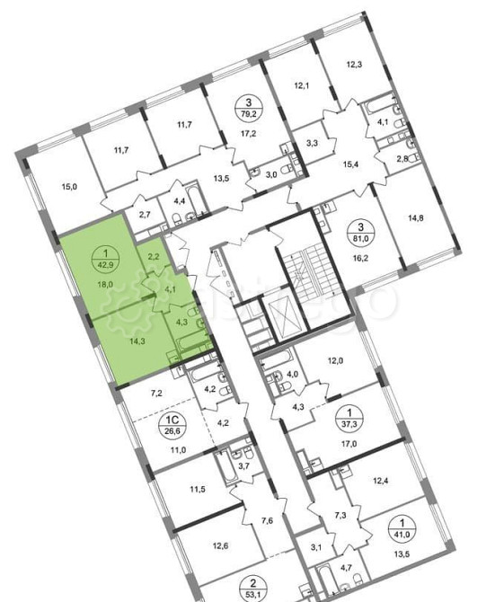 1-комн. квартира, 42 м2, 5/17 эт. Москва - изображение 4