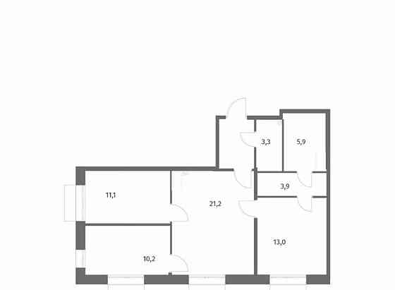 3-комн. квартира, 72.7 м2, 2/13 эт. Санкт-Петербург