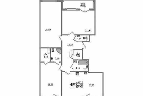 3-комн. квартира, 117 м2, 6/8 эт. Санкт-Петербург