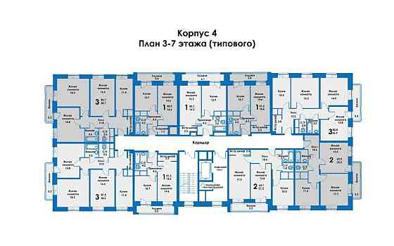 1-комн. квартира, 43.7 м2, 6/8 эт. Дзержинский