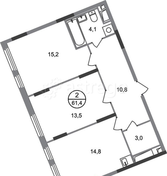 2-комн. квартира, 61 м2, 17/17 эт. Москва - изображение 1