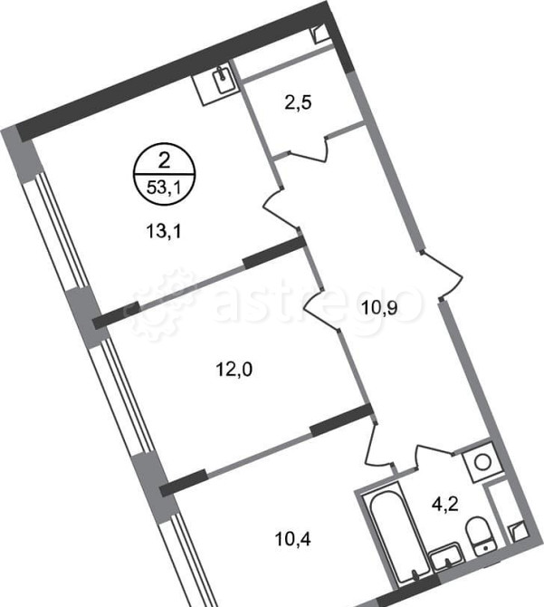 2-комн. квартира, 53 м2, 3/17 эт. Москва - изображение 1
