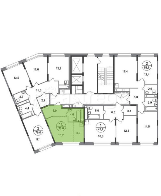 Студия, 28 м2, 4/17 эт. Москва - изображение 4