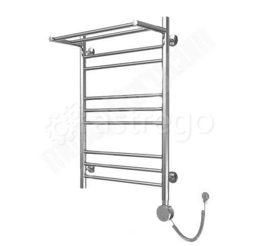 Полотенцесушитель электрический нержавеющая сталь Лесенка с полочкой 500х1000мм 12П ТЭН Элит Классик Москва - изображение 1