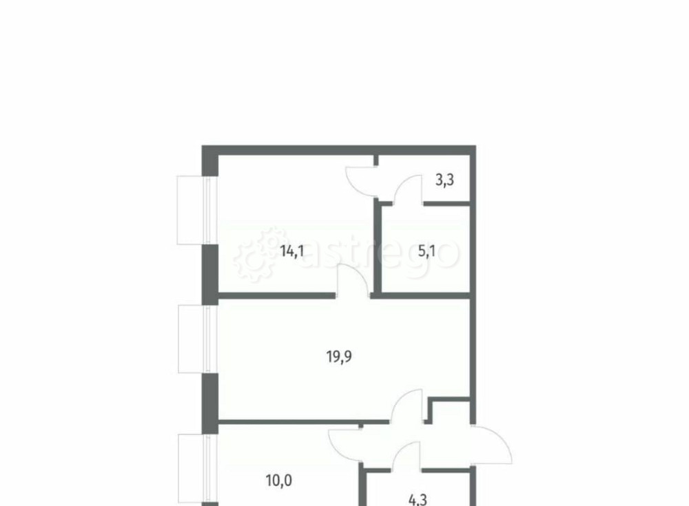 2-комн. квартира, 60.4 м2, 2/12 эт. Санкт-Петербург - изображение 1