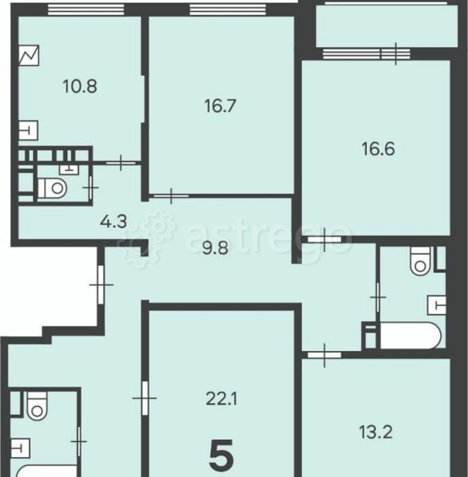 6-комн. квартира, 130 м2, 13/13 эт. Москва - изображение 5