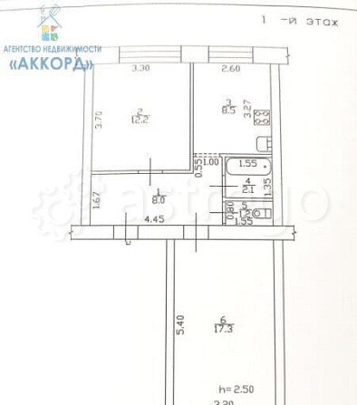 2-комн. квартира, 49.3 м2, 1/2 эт. Бийск - изображение 7