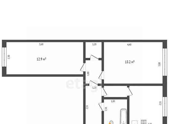 2-комн. квартира, 42.9 м2, 2/5 эт. Бийск