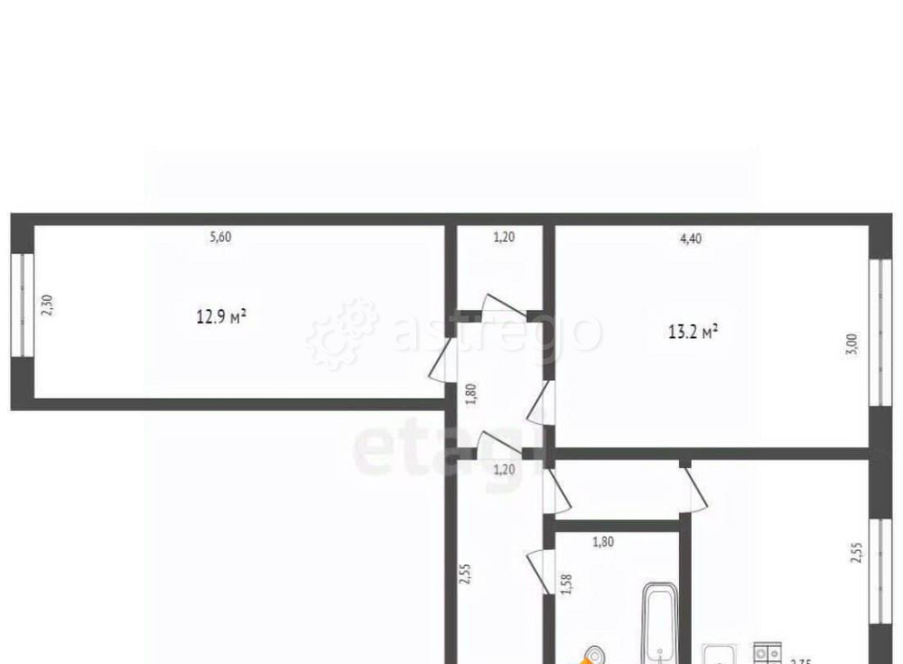 2-комн. квартира, 42.9 м2, 2/5 эт. Бийск - изображение 2