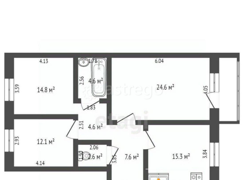 3-комн. квартира, 86.1 м2, 1/5 эт. Котлас - изображение 7