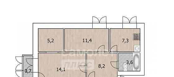 3-комн. квартира, 49.8 м2, 2/5 эт. Пушкино